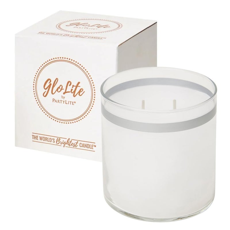 PartyLite GloLite Iced Snowberries Scented, Notes of Apple, Cranberry, Peach, Strawberry, Vanilla & Musk, 2-Wick Jar Candle, 60 Hour Burn Time, World's Brightest Candleâ„¢